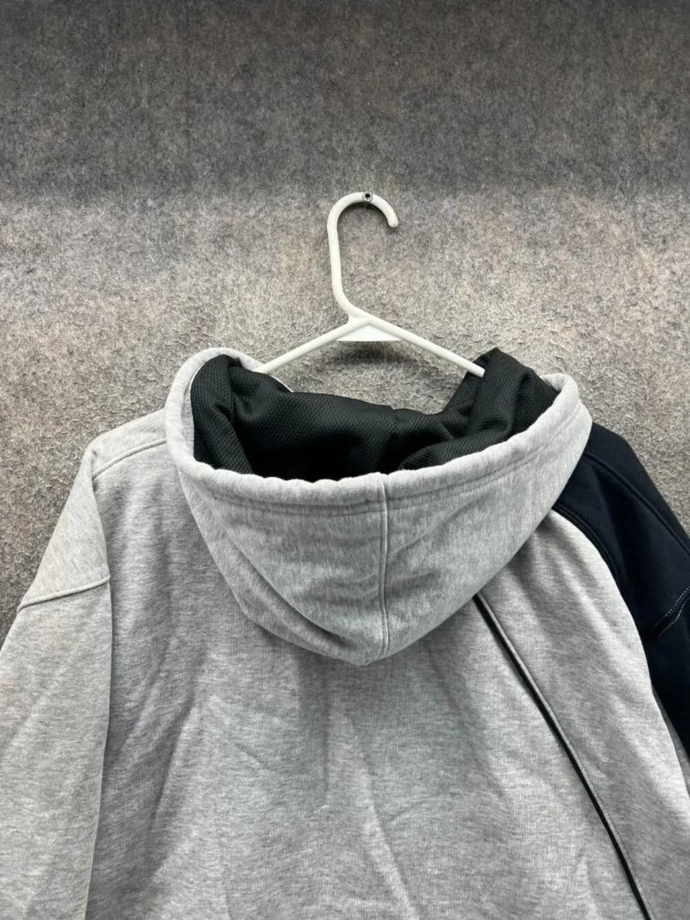 Jordan Hoodie Mens XL Gray Colorblock Pullover Fleece Jumpman Sweatshirt Y2K